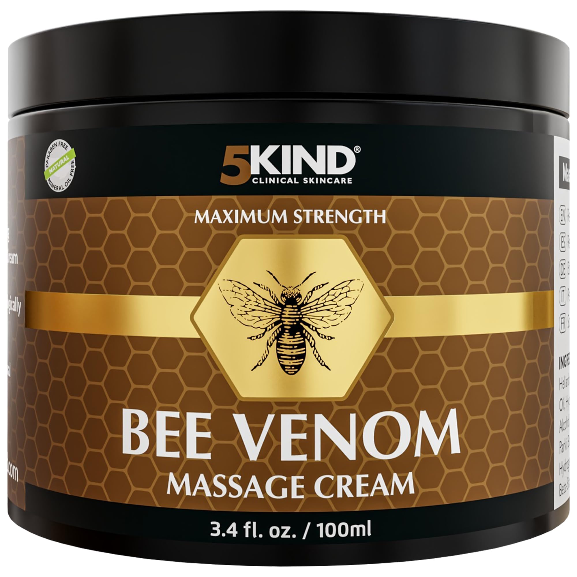 5kind Maximum Strength Bee Venom cream jar