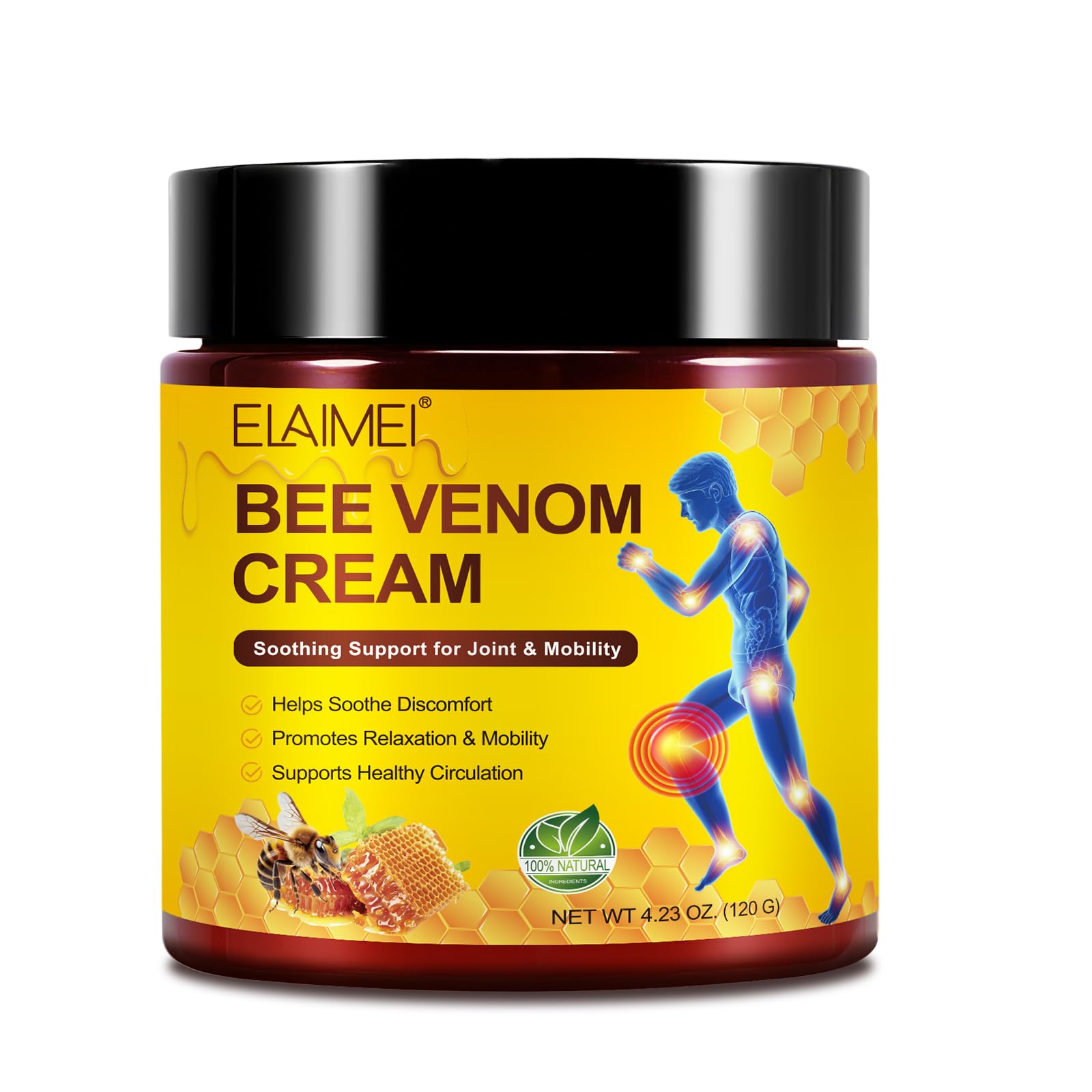 AUIWQWFI Bee Venom Massage Cream jar and box